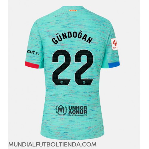 Camiseta Barcelona Ilkay Gundogan #22 Tercera Equipación Replica 2023-24 mangas cortas